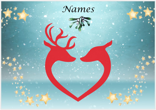 Reindeer Heart Couple - Personalised