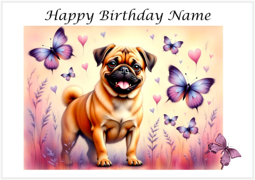 Butterfly Pug 2 - Personalised