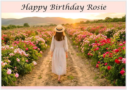 Through Fields of Pink Roses - Personalised