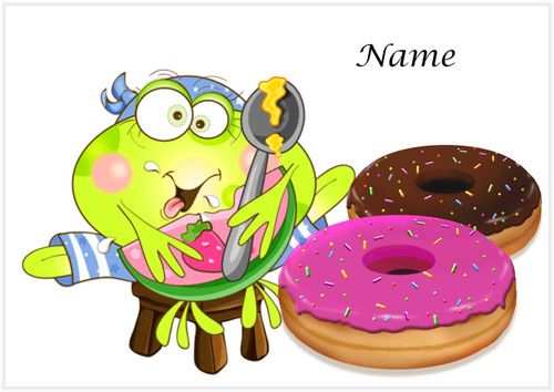 Doughnut Munching Frog - Personalised