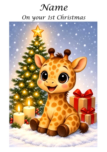 Baby Christmas Giraffe - Personalised