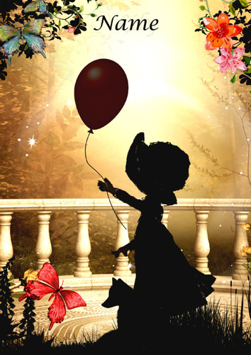 Balloon Girl Balcony - Personalised