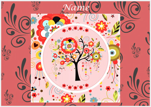 Folk Flower Tree 2 - Personalised