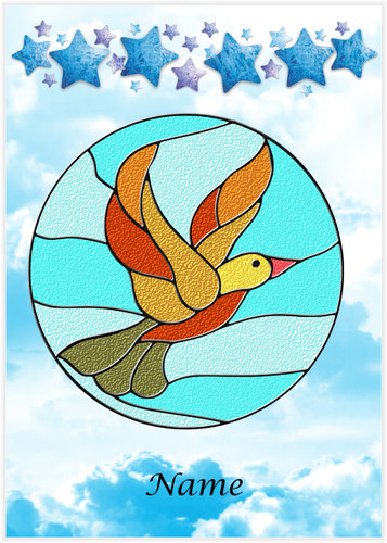 Stained Glass Sky Bird - Personalised