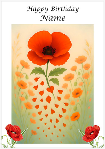 Poppy Heart Petals - Personalised
