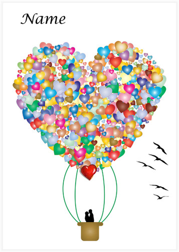 Heart Air Balloon - Personalised