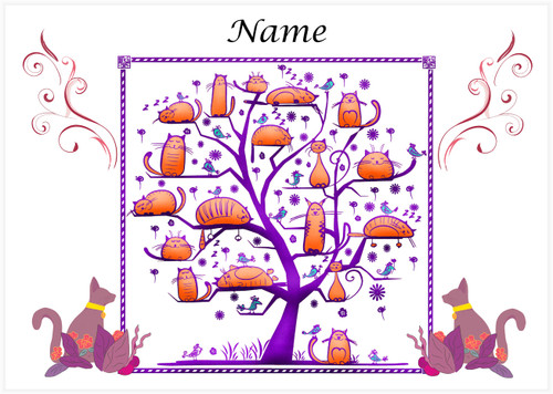 Purple Cat Tree - Personalised