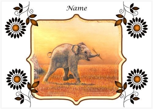 Baby Elephant - Fancy Frame - Personalised