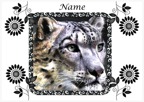 Snow Leopard Portrait - Personalised