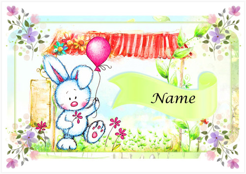 Bunny Balloon Banner - Personalised