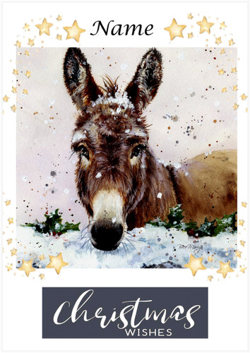 Snow Donkey Portrait - Personalised