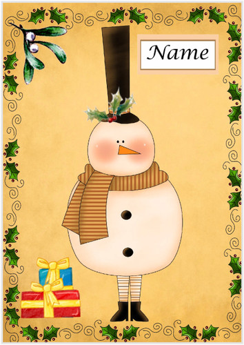 Tall Hat Snowman - Personalised
