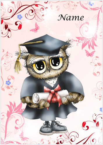 Congratulations Owl Pink - Personalised