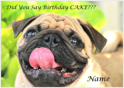 Birthday Cake Pug - Personalised