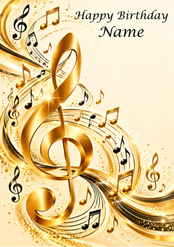 Golden Treble Clef Music - Personalised