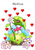 Raining Hearts Frog - Personalised Example