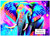 Rainbow Painted Elephant - Personalised Example