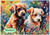 Painted Puppies with Hearts - Personalised