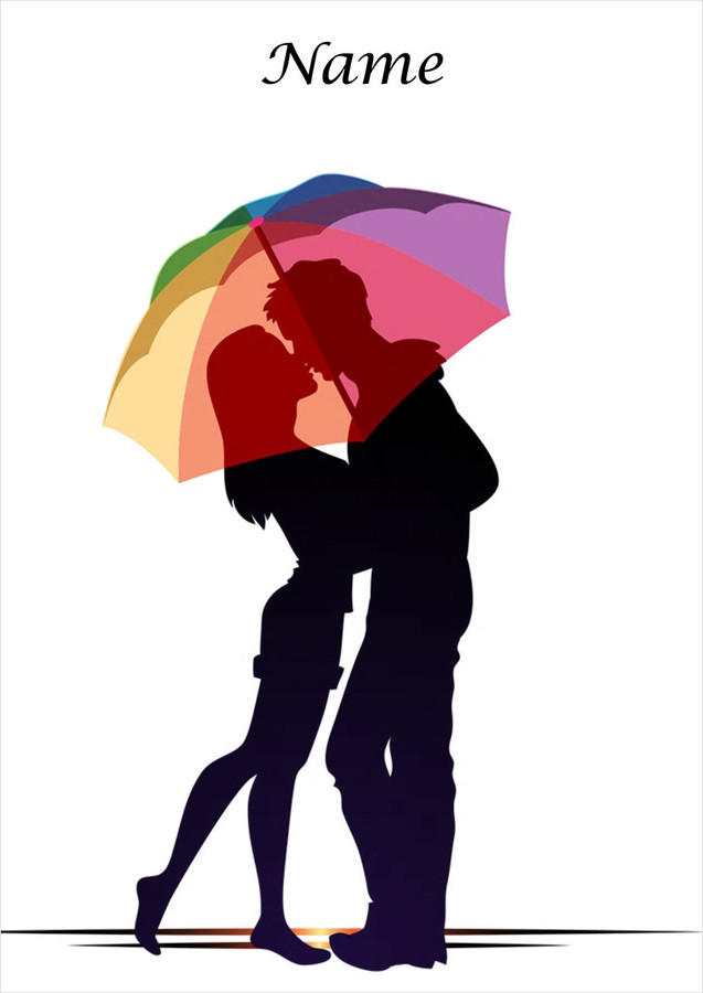 umbrella silhouette couple stencil