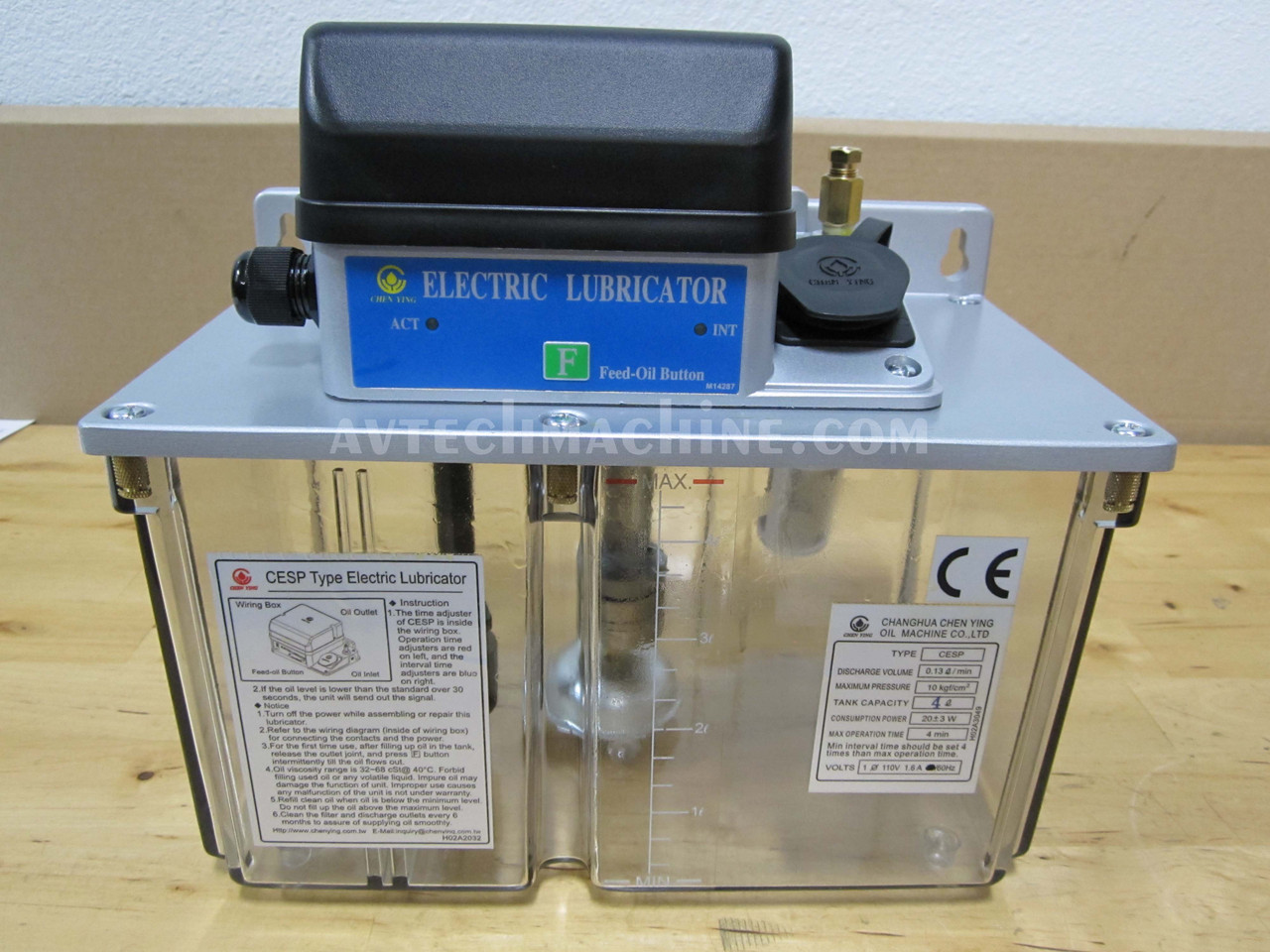 Pompe De Lubrification Chen Ying CESP-01A12 - Réservoir 2 Litres - 1 Phase 110V - Neuf