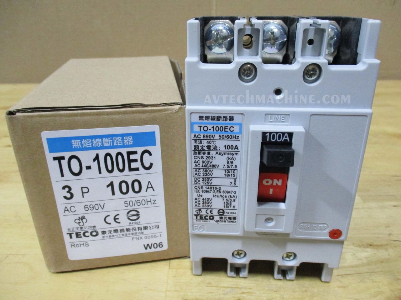 TO100EC3P100N Teco Breaker 3P100A