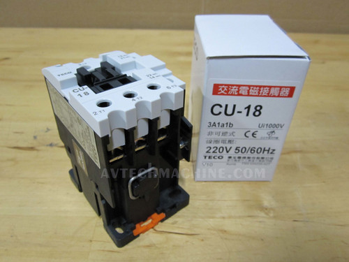 TECO CN-6 magnetic contactor, 220V coil, 3A1a NO – Eisen Machinery Inc