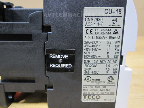 1pcs CU-18 CU18 TECO 220VAC contactor New