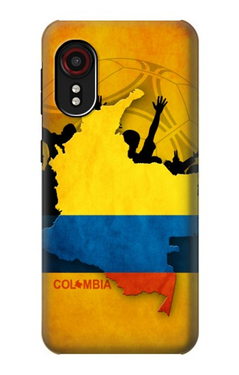 S2996 コロンビアサッカー Colombia Football Soccer Map Flag Samsung Galaxy Xcover 5 バックケース フリップケース