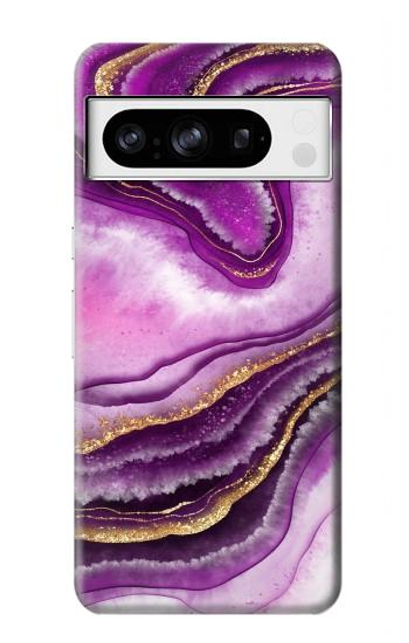 S3896 紫色の大理石の金の筋 Purple Marble Gold Streaks Google Pixel