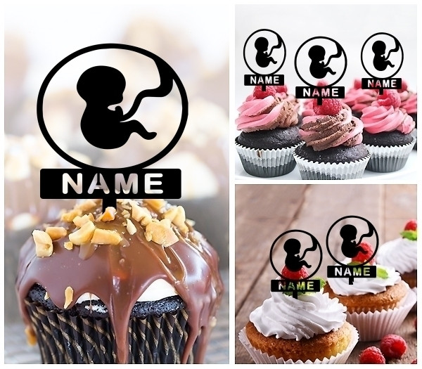 Ta0447 赤ちゃん胎児 妊娠 Baby Embryo Pregnant Love And Baby アクリル製 カップケーキトッパー ケーキ