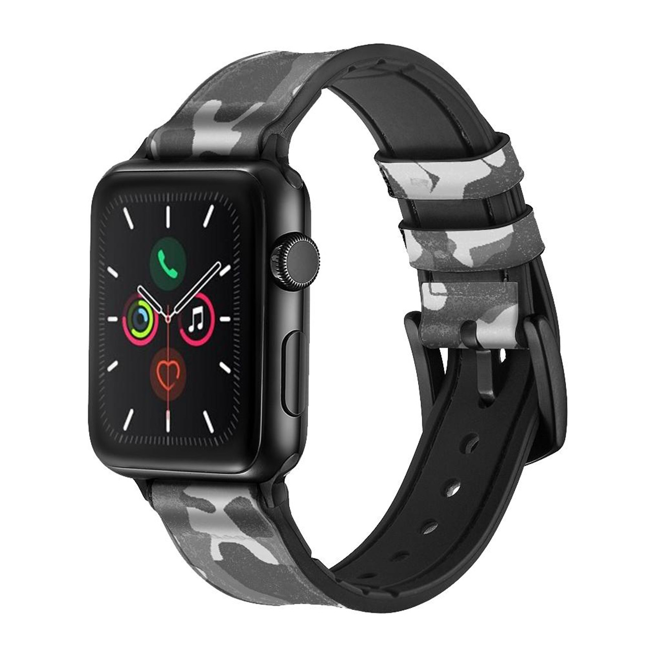 Apple Watch 42 44 45mm シリコンバンド ブラック - 時計