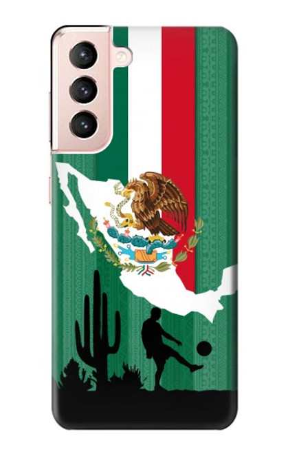 S2994 メキシコサッカー Mexico Football Soccer Map Flag Samsung Galaxy S21 5G バックケース、フリップケース・カバー
