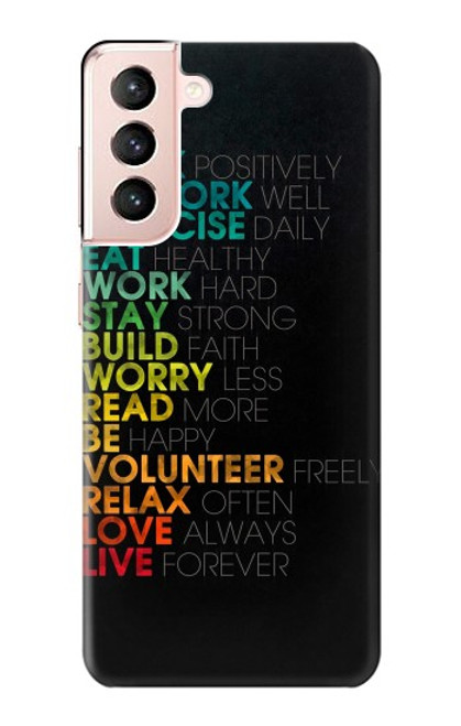 S3523 ポジティブな言葉 Think Positive Words Quotes Samsung Galaxy S21 5G バックケース、フリップケース・カバー