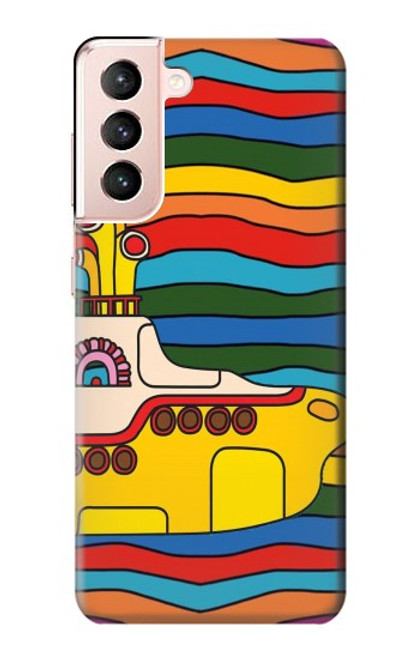 S3599 ヒッピーイエローサブマリン Hippie Submarine Samsung Galaxy S21 5G バックケース、フリップケース・カバー