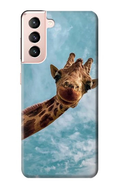 S3680 かわいいスマイルキリン Cute Smile Giraffe Samsung Galaxy S21 5G バックケース、フリップケース・カバー