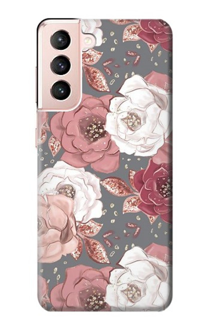 S3716 バラの花柄 Rose Floral Pattern Samsung Galaxy S21 5G バックケース、フリップケース・カバー