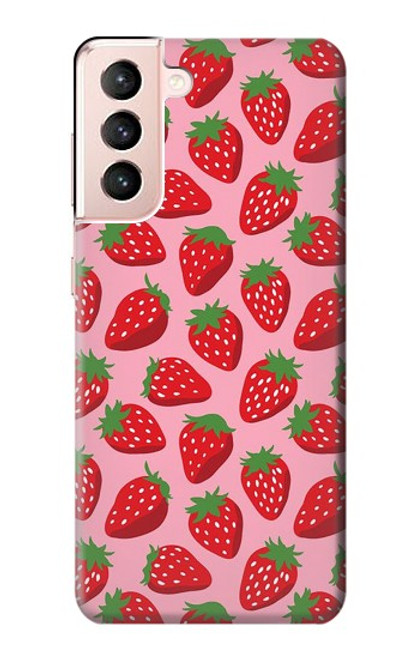 S3719 いちご柄 Strawberry Pattern Samsung Galaxy S21 5G バックケース、フリップケース・カバー