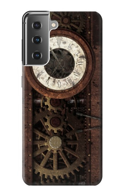 S3221 クロックギア Steampunk Clock Gears Samsung Galaxy S21 Plus 5G, Galaxy S21+ 5G バックケース、フリップケース・カバー