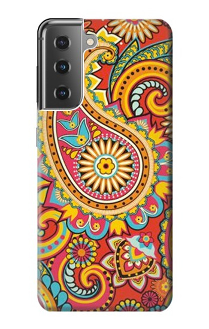 S3402 ペイズリー花柄 Floral Paisley Pattern Seamless Samsung Galaxy S21 Plus 5G, Galaxy S21+ 5G バックケース、フリップケース・カバー