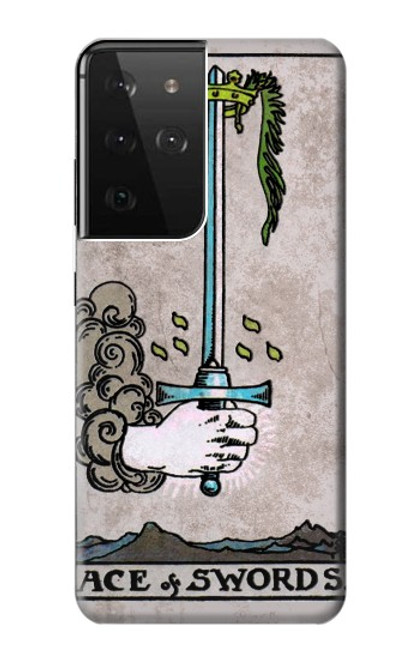 S2482 タロットカード 剣のエース Tarot Card Ace of Swords Samsung Galaxy S21 Ultra 5G バックケース、フリップケース・カバー
