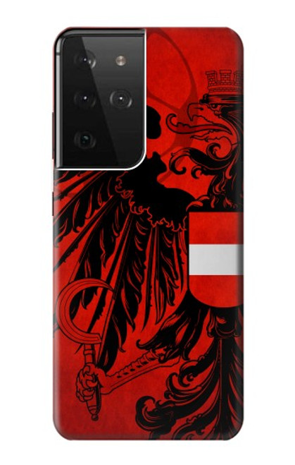 S3004 オーストリアサッカー Football Soccer Austria Flag Samsung Galaxy S21 Ultra 5G バックケース、フリップケース・カバー
