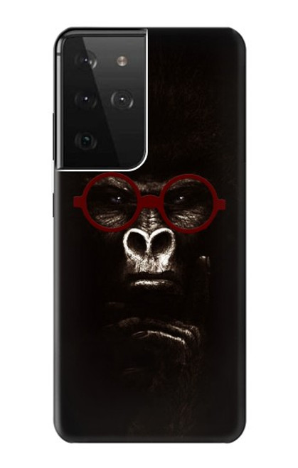 S3529 思考ゴリラ Thinking Gorilla Samsung Galaxy S21 Ultra 5G バックケース、フリップケース・カバー