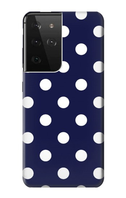 S3533 ブルーの水玉 Blue Polka Dot Samsung Galaxy S21 Ultra 5G バックケース、フリップケース・カバー