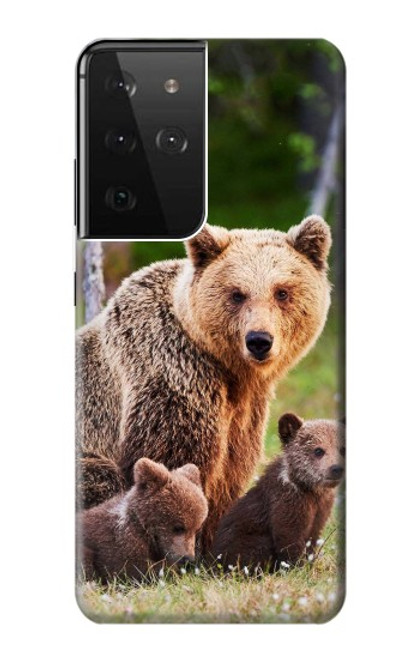 S3558 くまの家族 Bear Family Samsung Galaxy S21 Ultra 5G バックケース、フリップケース・カバー