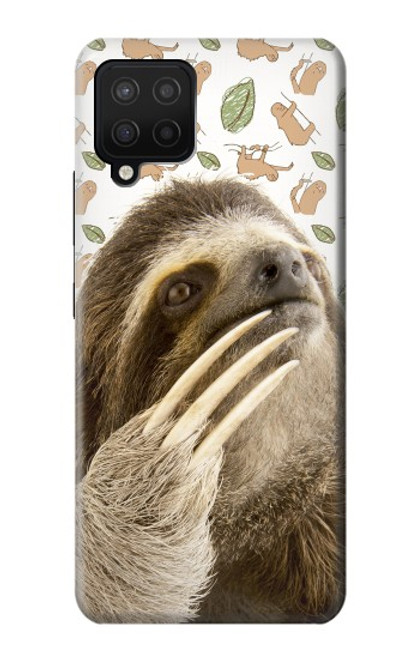 S3559 ナマケモノ Sloth Pattern Samsung Galaxy A12 バックケース、フリップケース・カバー