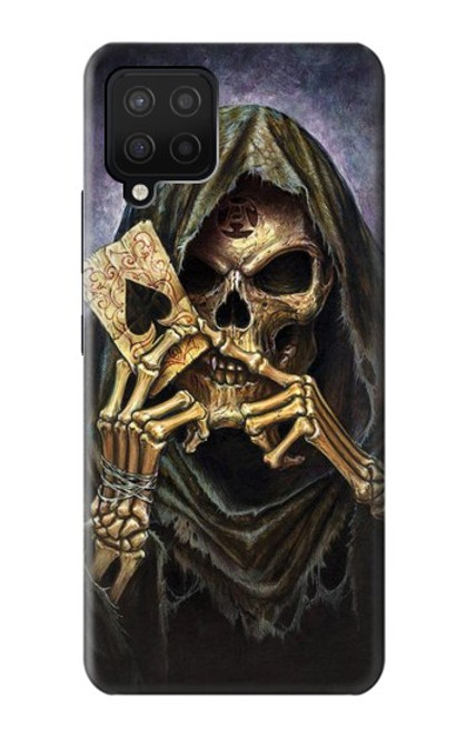 S3594 死神ポーカー Grim Reaper Wins Poker Samsung Galaxy A12 バックケース、フリップケース・カバー