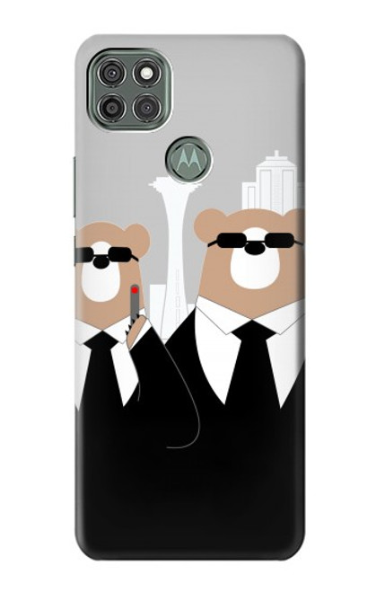 S3557 黒いスーツのクマ Bear in Black Suit Motorola Moto G9 Power バックケース、フリップケース・カバー