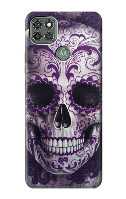 S3582 紫の頭蓋骨 Purple Sugar Skull Motorola Moto G9 Power バックケース、フリップケース・カバー