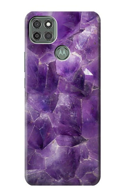 S3713 パープルクォーツアメジストグラフィックプリント Purple Quartz Amethyst Graphic Printed Motorola Moto G9 Power バックケース、フリップケース・カバー