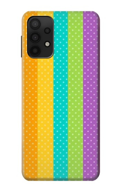 S3678 カラフルなレインボーバーティカル Colorful Rainbow Vertical Samsung Galaxy A32 5G バックケース、フリップケース・カバー